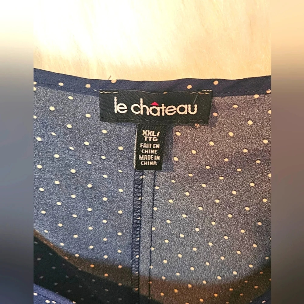 Le Chateau Classic Navy White Dot Camisole NWOT - Picture 4 of 5